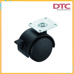 Bánh xe nhựa màu đen có khóa 50mm