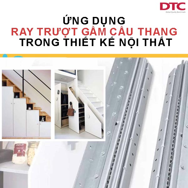 Ứng dụng ray trượt gầm cầu thang trong thiết kế nội thất