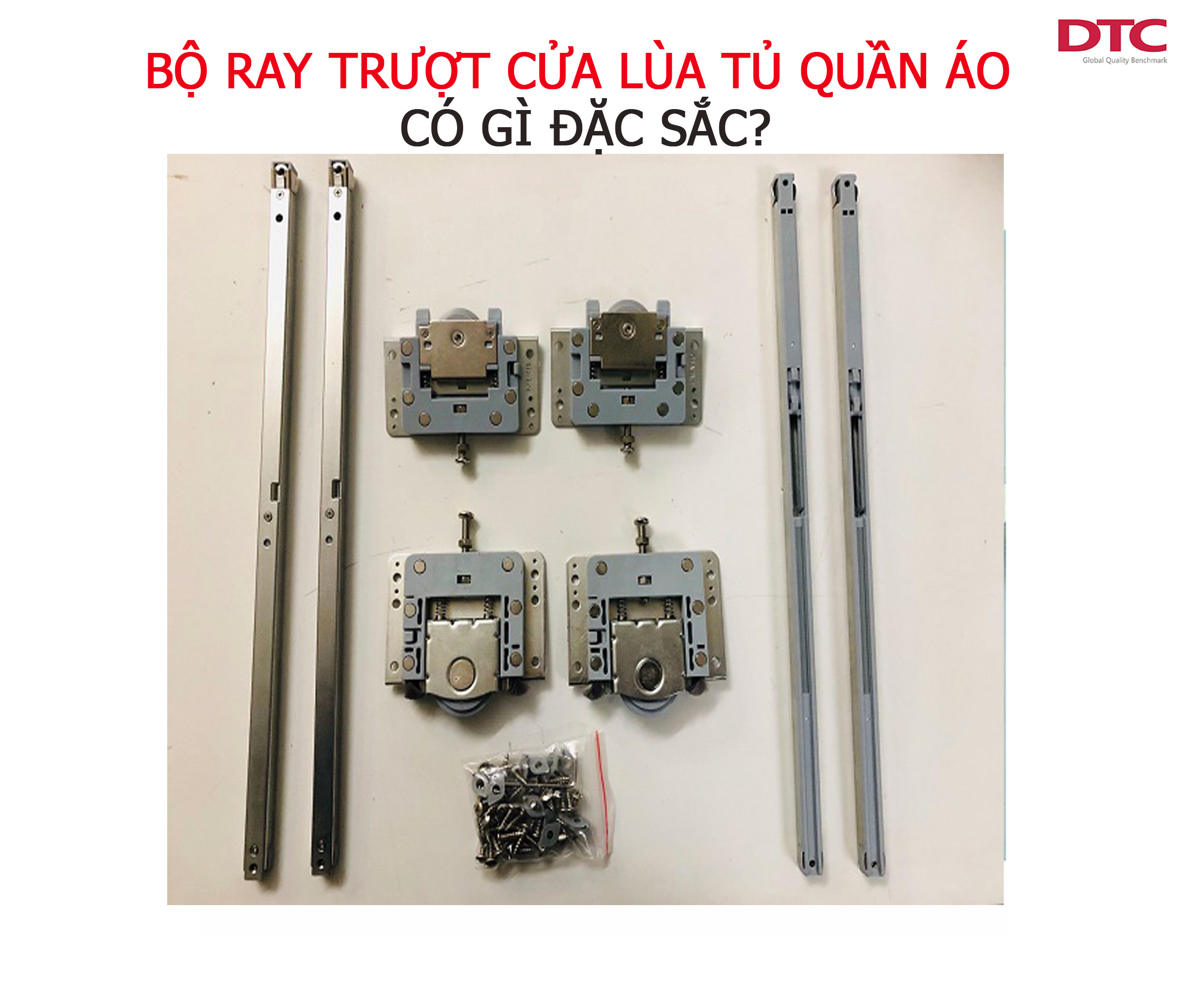 Bộ ray trượt cửa lùa tủ quần áo có gì đặc sắc?